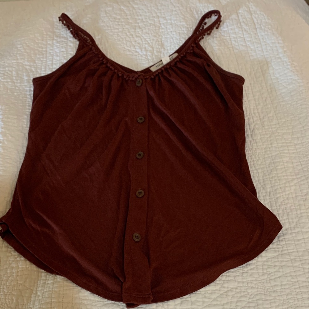 Living Doll Maroon Button-Front Camisole